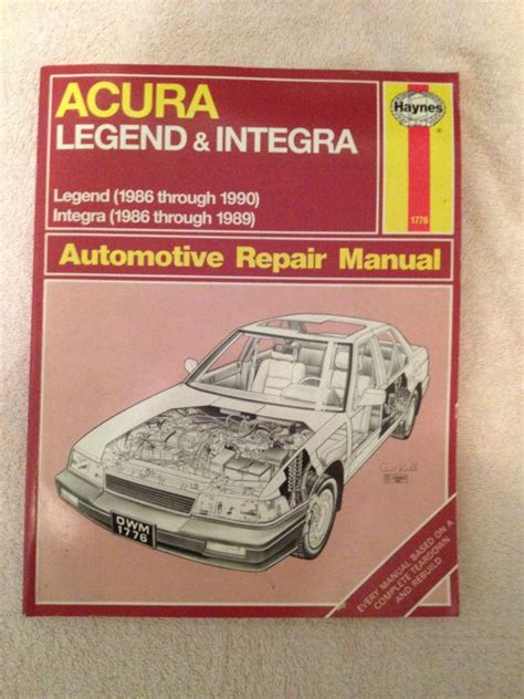 Purchase Haynes Acura Legendandintegra 1986 90 Service And Repair Manual