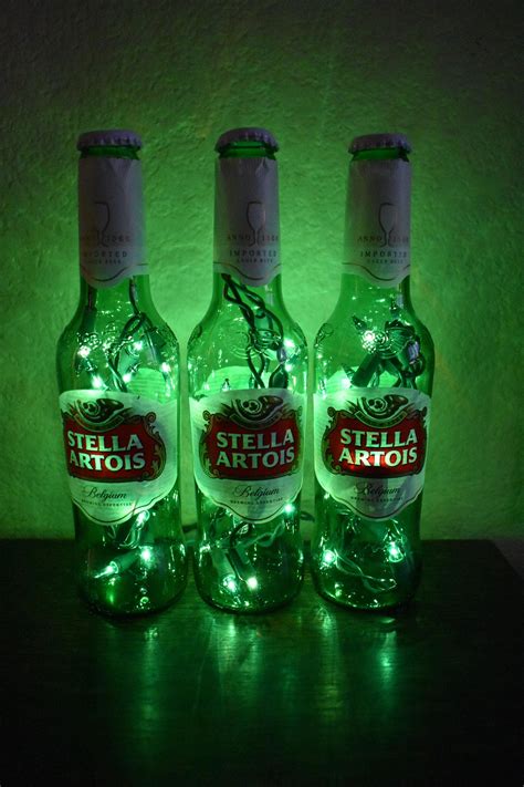 Stella Artois Beer Bottle Light 3 Pack Green Lights Lighting Etsy