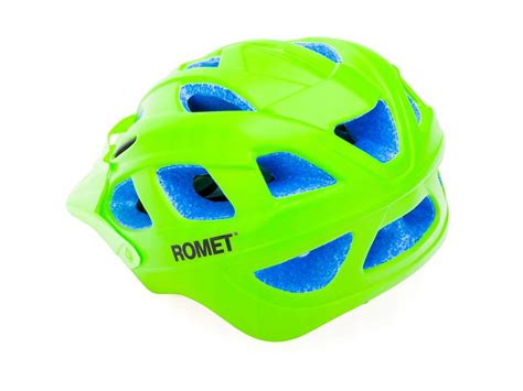 Kask Rowerowy Dzieci Cy Romet Zielony Mat Z Daszkiem Rowerowy