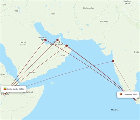 All Flight Routes From Addis Ababa To Colombo ADD To CMB Flight Routes