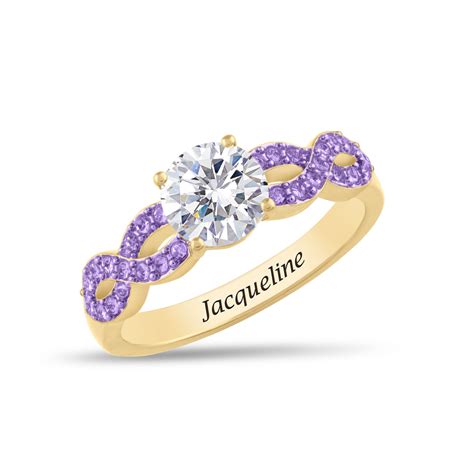 Personalized Infinite Birthstone Ring