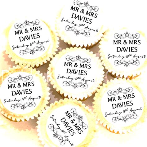 Personalised Wedding Cupcake Toppers Debs Kitchen Cakes