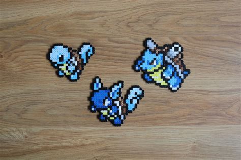 Pokemon Squirtle Wartortle Blastoise Perler Beads Etsy