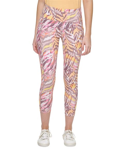 Calvin Klein Performance Printed High Rise 7 8 Leggings Pursuit Sunstone Xl