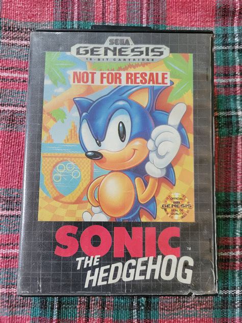 Sonic The Hedgehog Not For Resale Sega Genesis Authentic Case