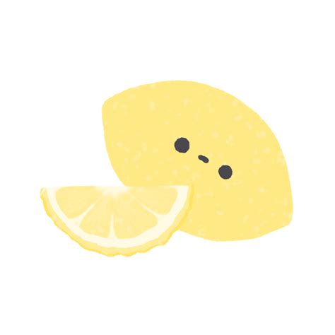 Hand Drawn Cute Lemon Cute Fruit Character Design In Doodle Style