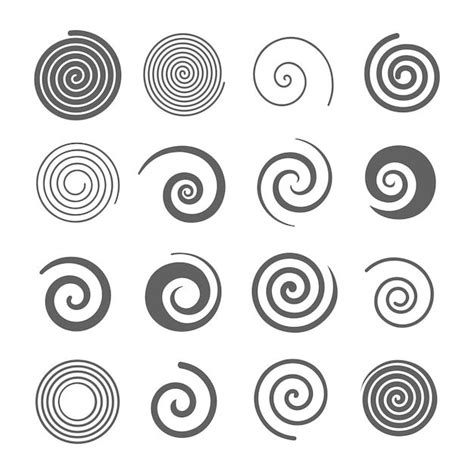 Various Spirals In Different Shapes And Sizes