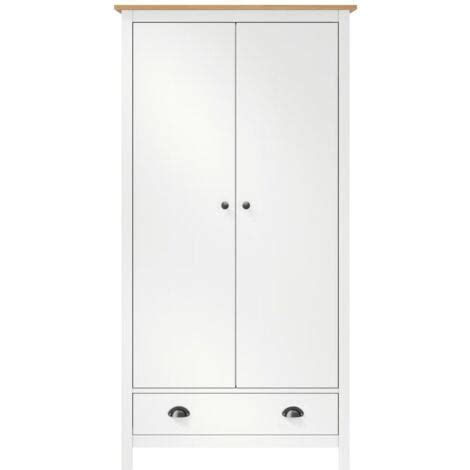 Garde Robe Portes Hill Blanc X X Cm Bois De Pin Solide