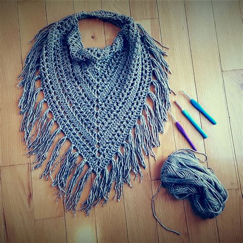 Ravelry Fringed Triangle Scarf Pattern By Crocheting With Claire