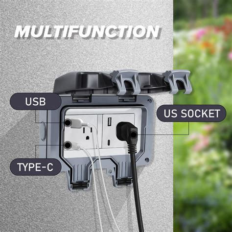 Outdoor Electrical Outlet Types IP66 13A WEATHERPROOF OUTDOOR SOCKET