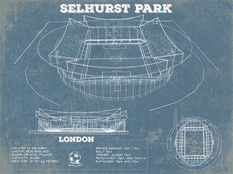 Selhurst Park Stadium A New Crystal Palace Blueprint Vintage Etsy