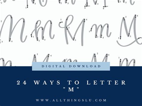 24 Ways To Letter M Calligraphy Practice Guide Handlettering Etsy