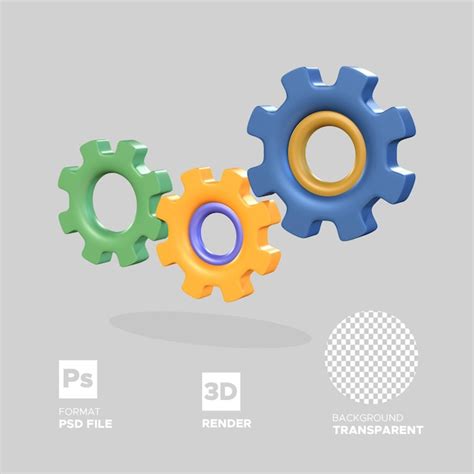 Premium Psd D Rendering Gears Isolated Object