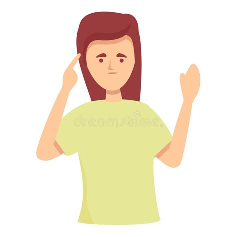 Secret Deaf Woman Icon Cartoon Vector Mute Language Stock Vector