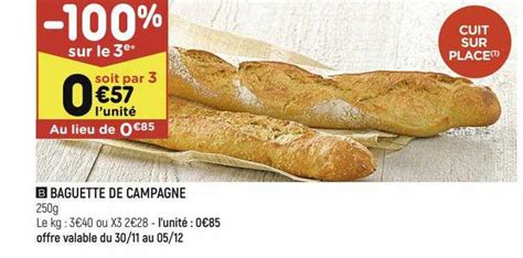 Promo Baguette De Campagne Chez Leader Price Icatalogue Fr