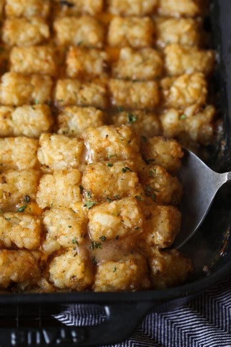 Easy Cheesy Tater Tot Casserole Recipe Cookies And Cups