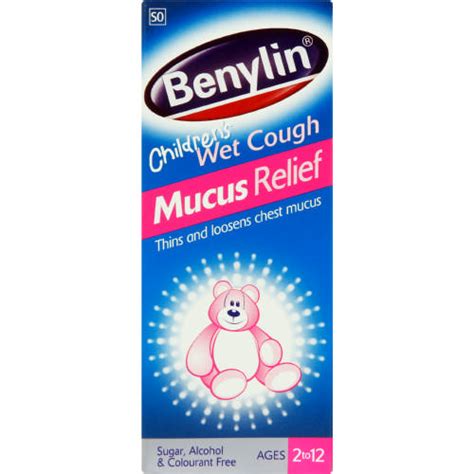 Benylin Childrens Wet Cough Syrup Mucus Relief Ages 2 To 12 100ml Clicks