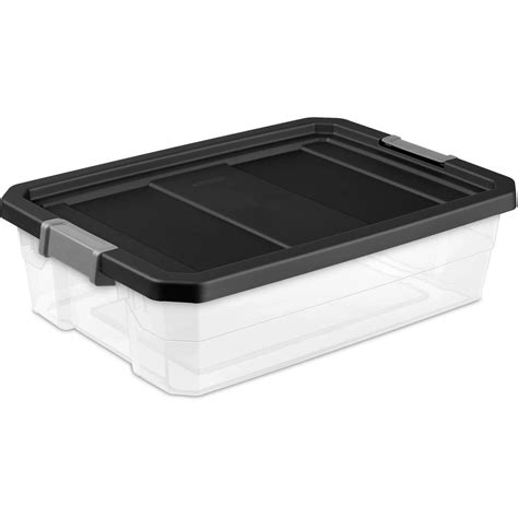 Sterilite 10 Gallon Stacker Box Black Case Of 6 Ebay