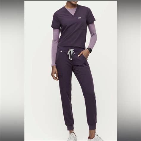 Figs Tops Figs Purple Shadow Catarina Small Top And Zamora Jogger