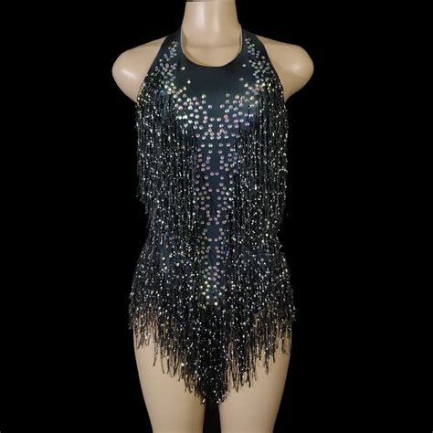 Купить Сценическая и танцевальная одежда Sparkly Tassel Bodysuit