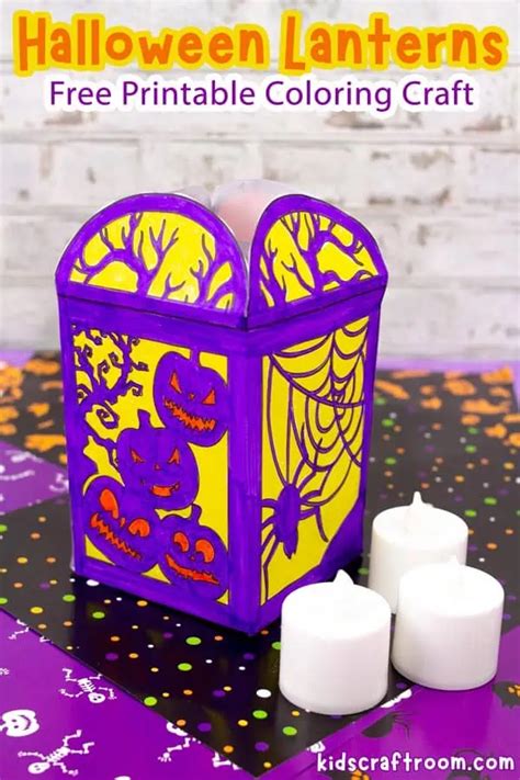 Easy Paper Halloween Lanterns For Kids (Free Printable) - Kids Craft Room