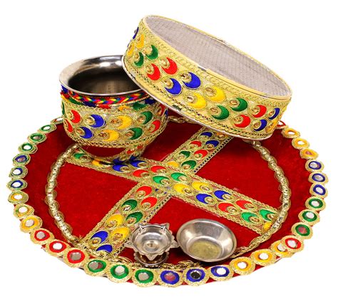 Buy Stagline Karva Chauth Karvwa Chauth Thali Set Pcs Decorated