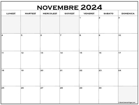 Novembre Calendario Gratis Italiano Calendario Novembre