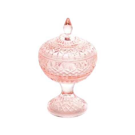 Potiche Decorativo Cristal C Pe Lys Rosa 11x18cm Wolff Mercado Da Mesa