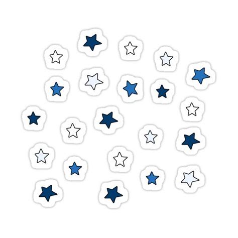 Blue And White College Mini Star Pack Sticker For Sale By Colleenm2