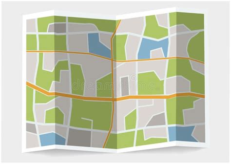 Folded City Map 3d Illustration Stock Vector Illustration Of