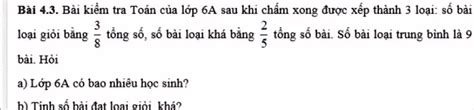 Solved BÃ I 4 3 BÃ I Kiáƒm Tra ToÃ¡n Cá§a Lá›p 6a Sau Khi Cháº¥m