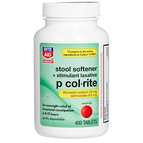 Rite Aid P Col Rite Stool Softener With Laxative 400 Ct Shipt