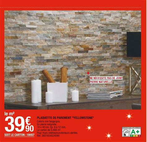 Promo Plaquette De Parement Yellowstone Chez Brico D P T