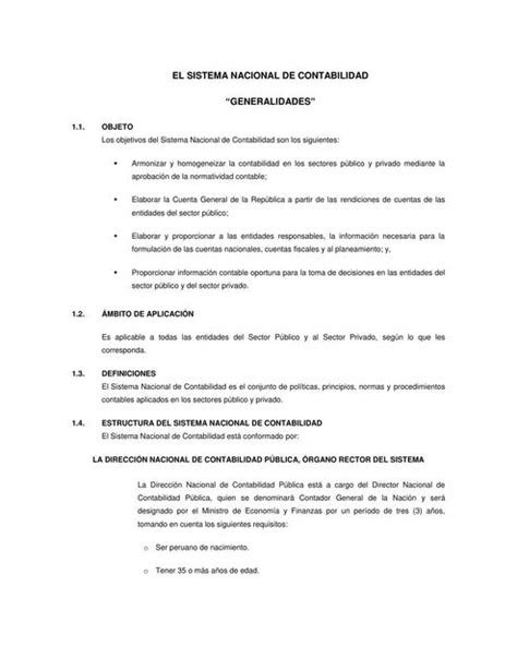 Sistema Nacional De Contabilidad Generalidades Renzo Cuzco Udocz