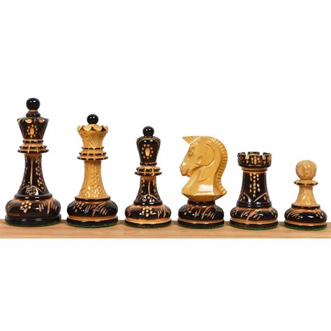 1970s Dubrovnik Triple Weighted Ebony Wood Chess Set