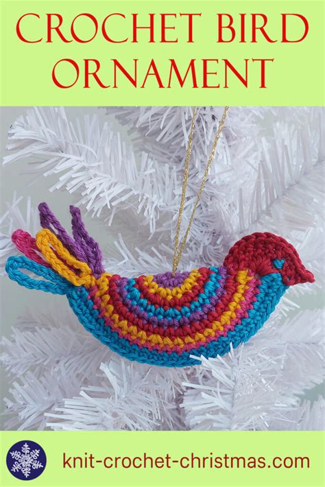 Crochet colorful bird ornament - Knit & Crochet Christmas