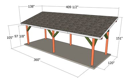 1424 Pavilion Lean To Roof Plans MyOutdoorPlans