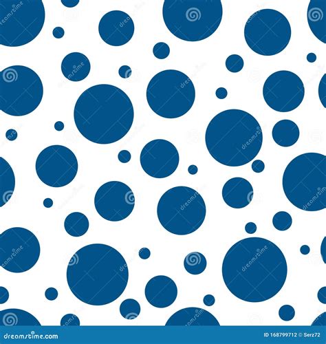 Blue Circles On White Background Seamless Pattern Stock Vector