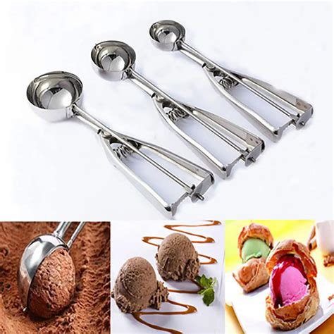 3PCS New Stainless Steel Ice Cream Scoop Ice Cream Scoop Stainless ...