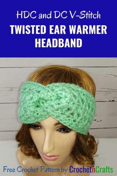 Hdc And Dc V Stitch Crochet Twisted Ear Warmer Headband Crochetncrafts