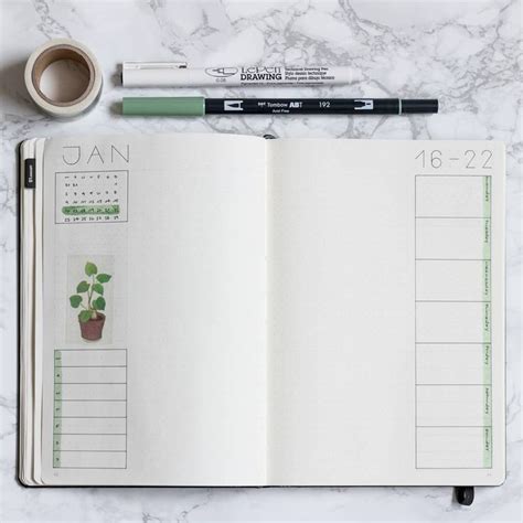 bullet journal weekly layout inspiration