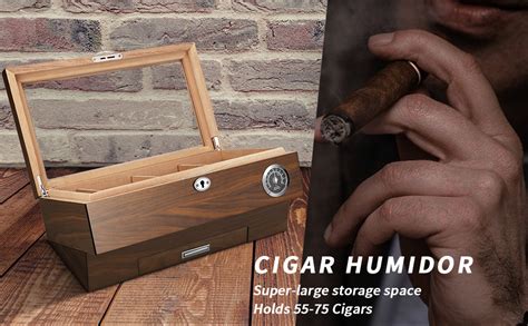 CIGARLOONG Cigar Humidor Cedar Wood Large Storage With Hygrometer And