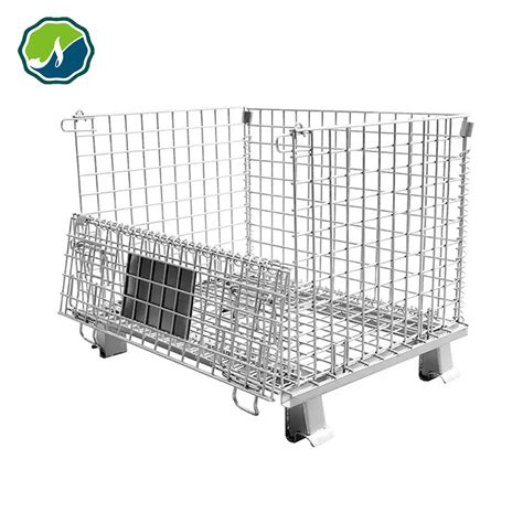 Foldable Metal Turnover Box And Stackable Wire Mesh Pallet Box Wire