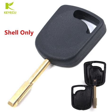 KEYECU Replacement New Transponder Uncut Blank Blade Key Shell For Ford