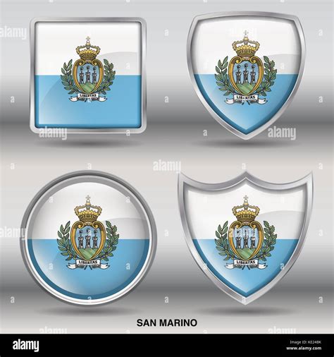 San Marino Flag 4 Shapes Flags States Country In The World With