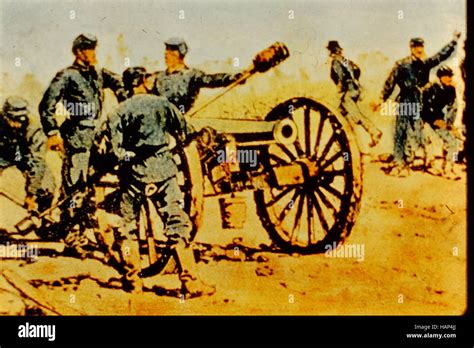 American Civil War Illustration firing a cannon Stock Photo - Alamy