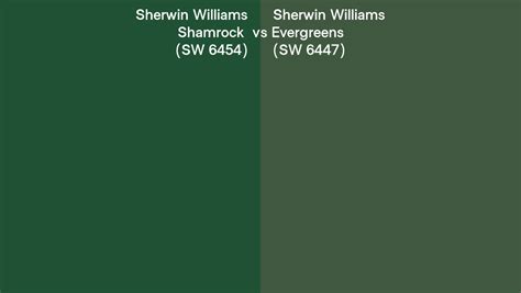 Sherwin Williams Shamrock Vs Evergreens Side By Side Comparison