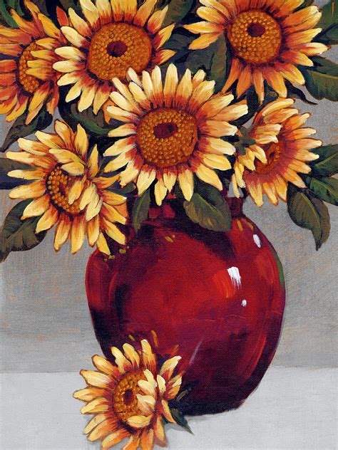 Vase Of Sunflowers II Painting By Tim O Toole Fine Art America