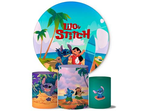 Trio Capas Cilindros Painel Tema Lilo Stitch Veste Fácil ESTAMPARIA NET