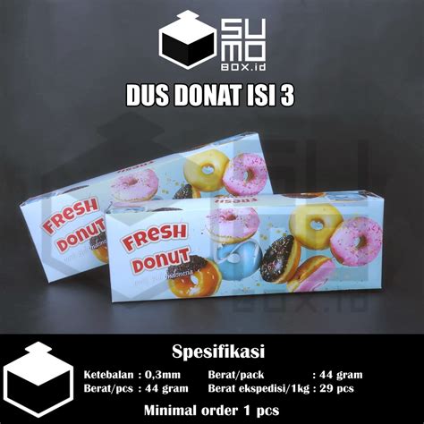 Jual Dus Box Donat Motif Isi Kemasan Kotak Tempat Donut Ukuran